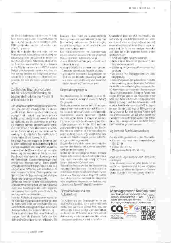 Vorschauseite 4: Die neue Verordnung (EU) Nr. 2017/745 über Medizinprodukte