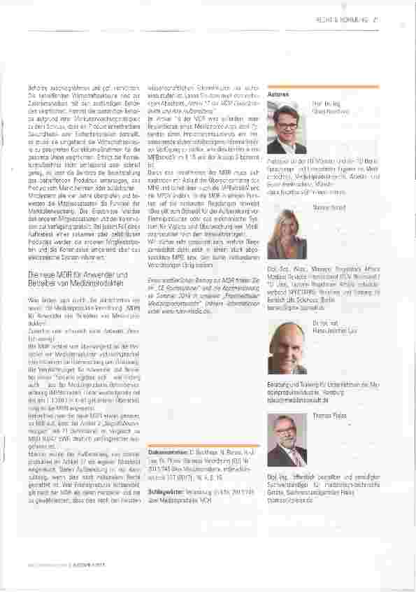 Vorschauseite 6: Die neue Verordnung (EU) Nr. 2017/745 über Medizinprodukte