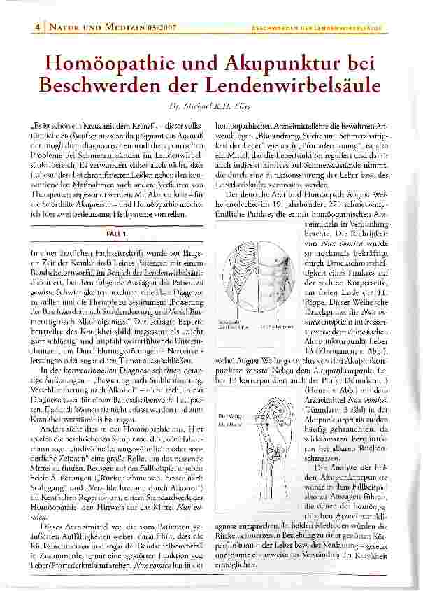 Vorschauseite 1: Homöopathie und Akupunktur bei Beschwerden der Lendenwirbelsäule