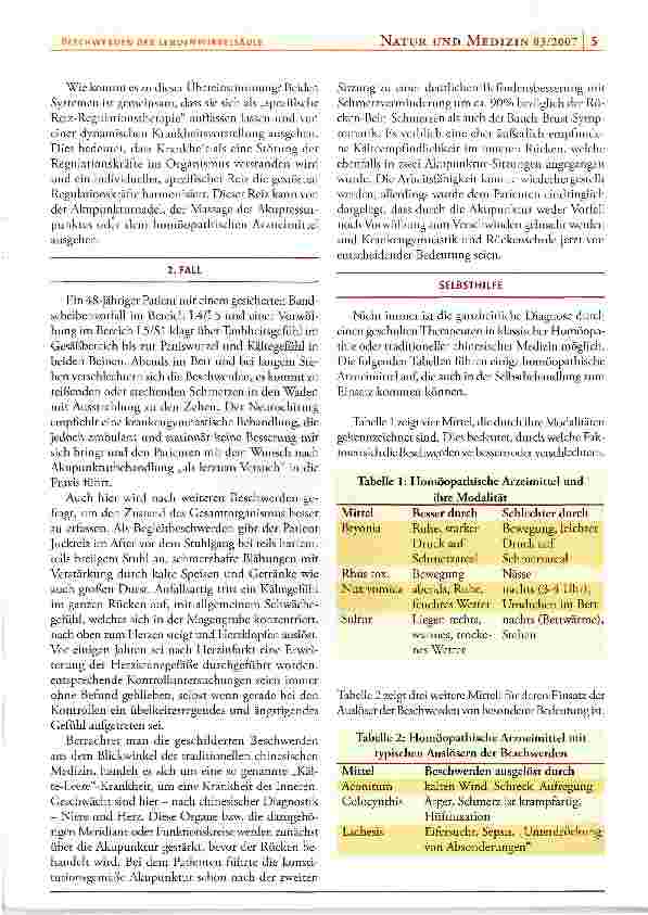 Vorschauseite 2: Homöopathie und Akupunktur bei Beschwerden der Lendenwirbelsäule
