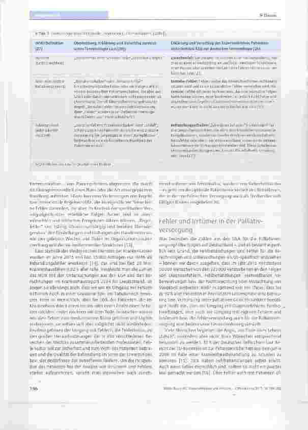 Vorschauseite 3: Sicherheitskultur und kritische Ereignisse in der PalliativversorgungPatient Safety and Critical Incidents in Palliative Care