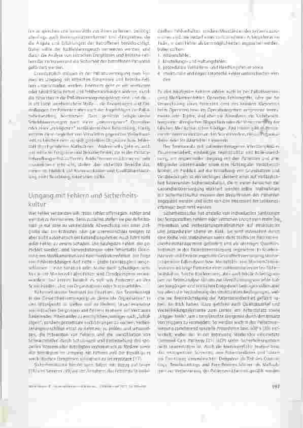 Vorschauseite 4: Sicherheitskultur und kritische Ereignisse in der PalliativversorgungPatient Safety and Critical Incidents in Palliative Care