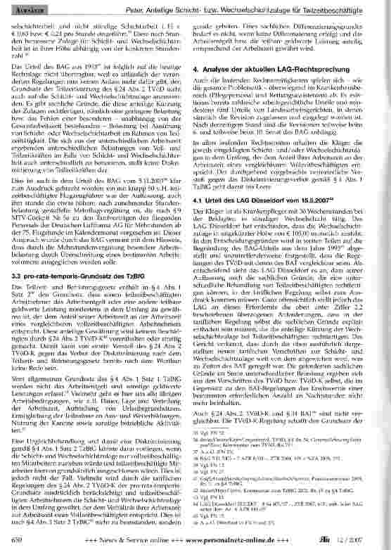 Vorschauseite 5: Anteilige Schichtbzw. Wechselschichtzulage für Teilzeitbeschäftigte