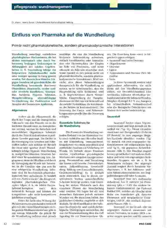 Vorschauseite 1: Einfluss von Pharmaka auf die Wundheilung