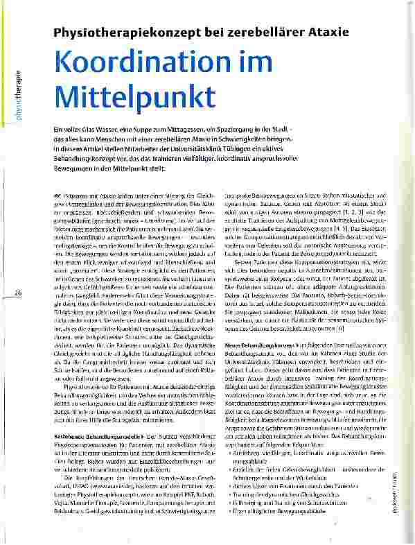 Vorschauseite 1: Physiotherapiekonzept bei zerebellärer Ataxie Koordination im Mittelpunkt