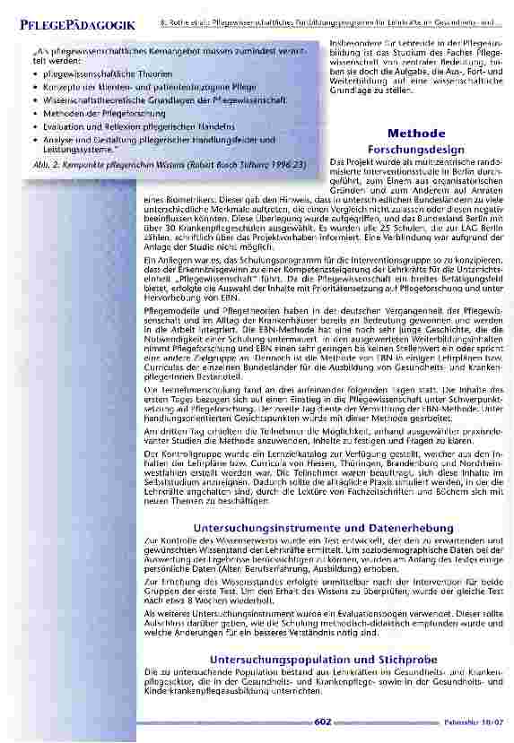 Vorschauseite 4: Pflegewissenschaftliches Fortbildungsprogramm für Lehrkräfte im Gesundheitsund Krankenpflegesektor