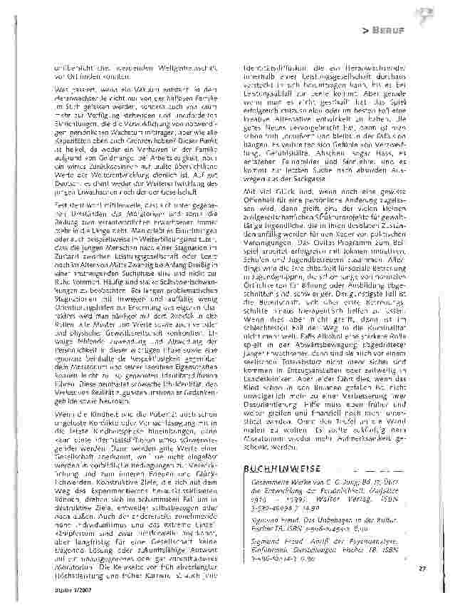 Vorschauseite 2: Wer bin ich, wer will ich werden? Gedanken zu einer unterschätzten Lebensphase