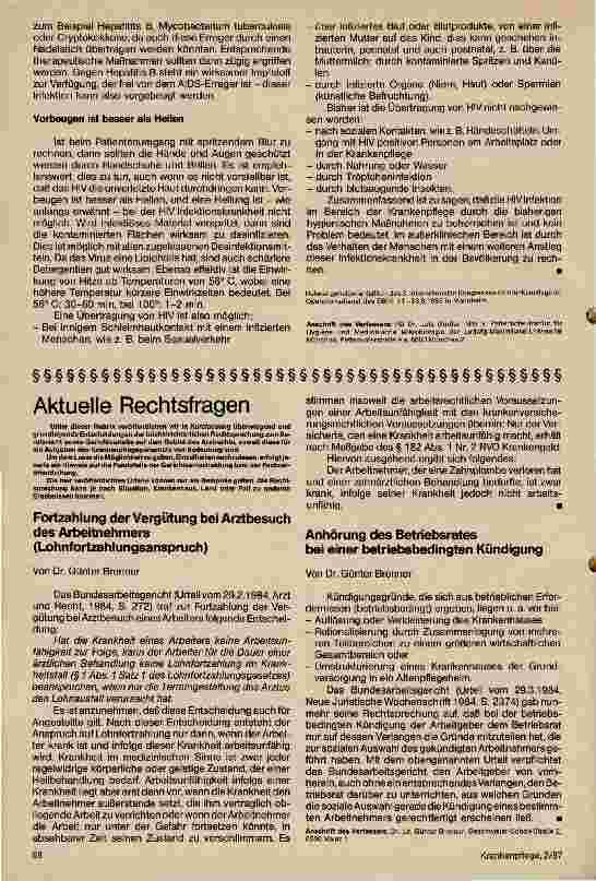 Vorschauseite 2: AIDS - Vorkommen und Übertragungswege/Problem der Krankenpflege im Funktiondienst