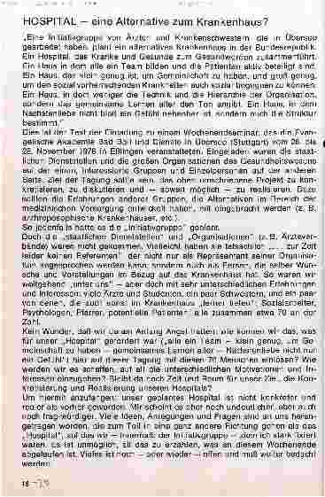 Vorschauseite 1: Hospital - eine Alternative zum Krankenhaus