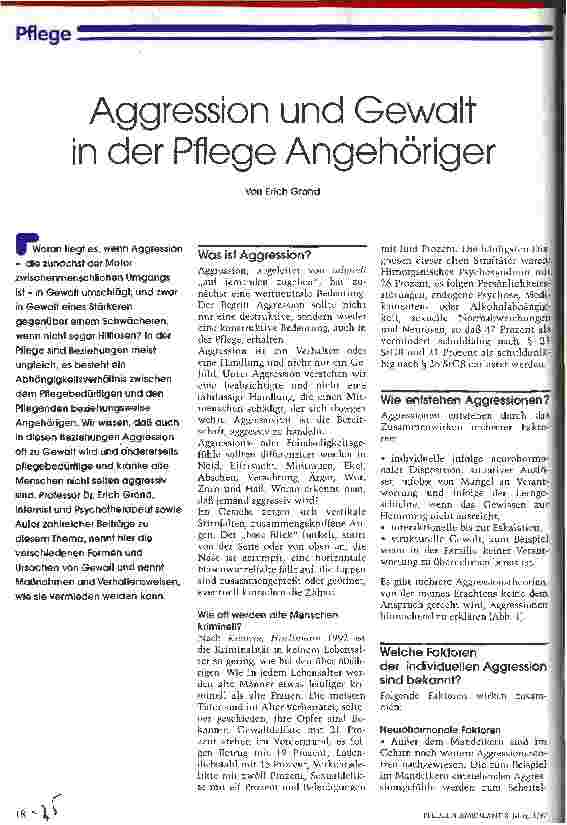 Vorschauseite 1: Aggression und Gewalt in der Pflege Angehöriger