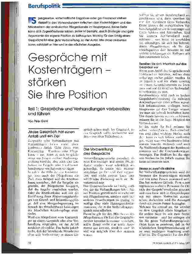 Vorschauseite 1: Gespräche mit Kostenträgern - stärken Sie Ihre Position Teil 1: Gespräche und Verhandlungen vorbereiten und führen