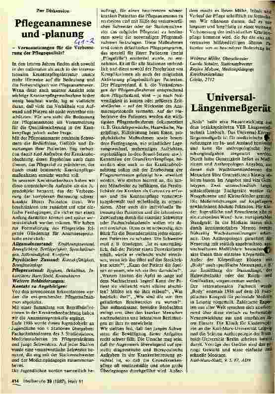Vorschauseite 1: Pflegeanamnese und - planung