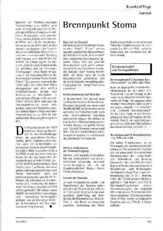 Vorschauseite 1: Brennpunkt Stoma