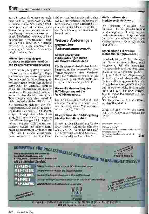 Vorschauseite 3: Änderungsverordnung zur BPflV Der Kabinettsbeschluß