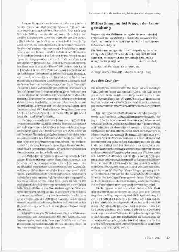 Vorschauseite 1: Mitbestimmung bei Fragen der Lohngestaltung