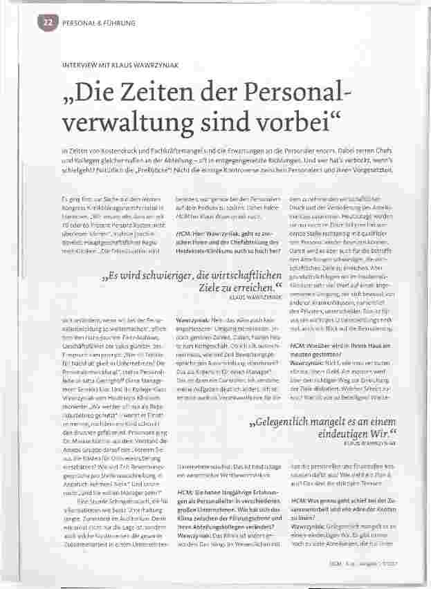 Vorschauseite 1: „Die Zeiten der Personalverwaltung sind vorbei“