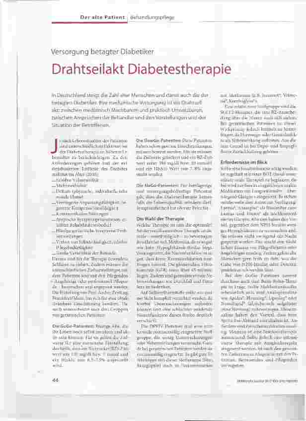 Vorschauseite 1: Drahtseilakt Diabetestherapie