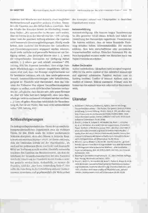 Vorschauseite 3: Health Literate Organizations ein Konzept für den deutschen stationären Sektor?Health Literate Organizations a concept for the German inpatient sector?