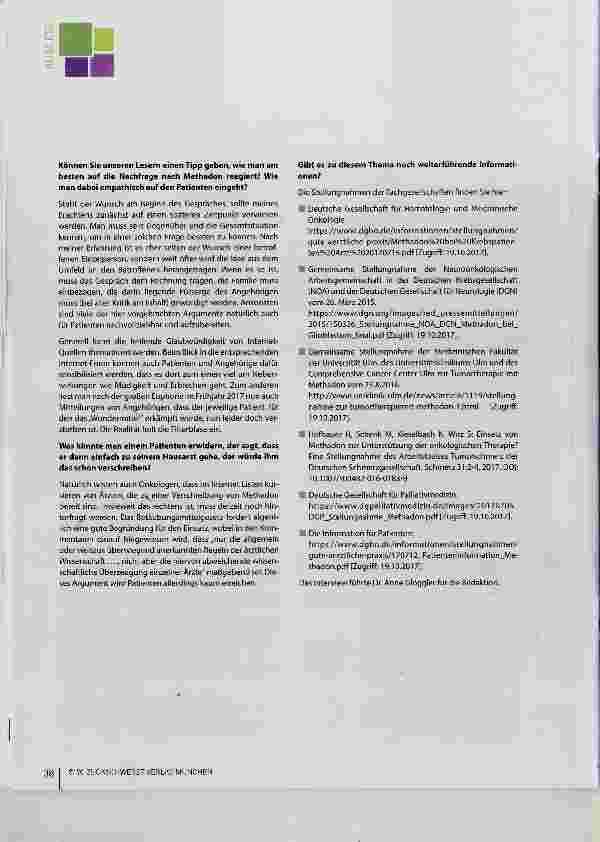 Vorschauseite 3: Methadon in der Tumortherapie