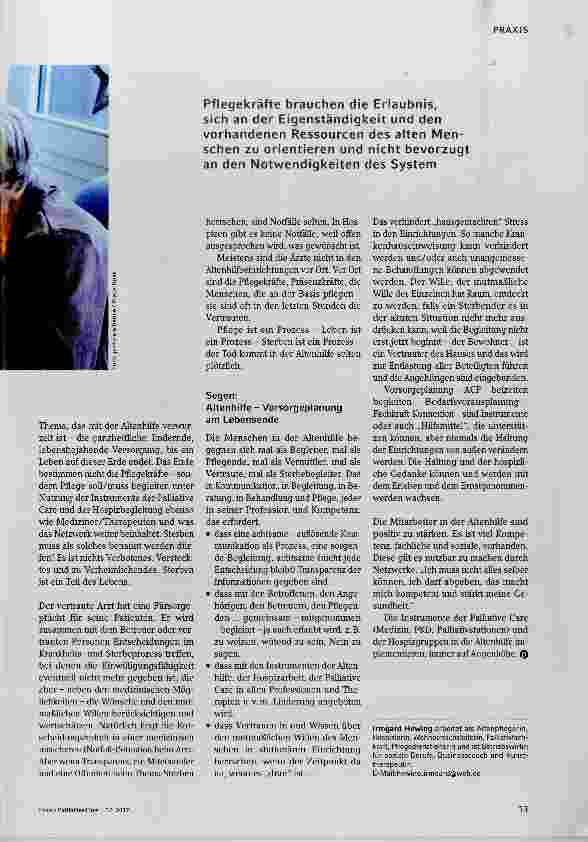 Vorschauseite 4: Zwischen Planungssicherheit und Sorgegesprächen