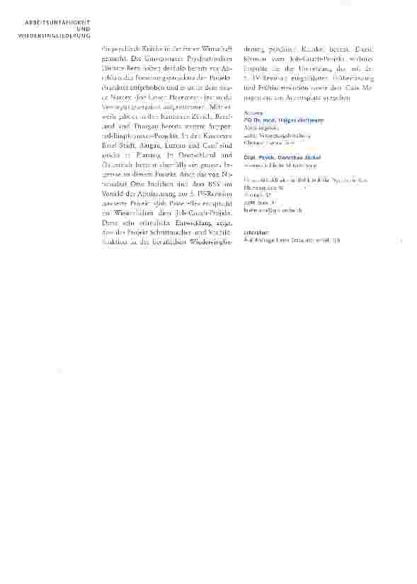 Vorschauseite 4: Nachhaltige Reintegration psychisch Kranker
