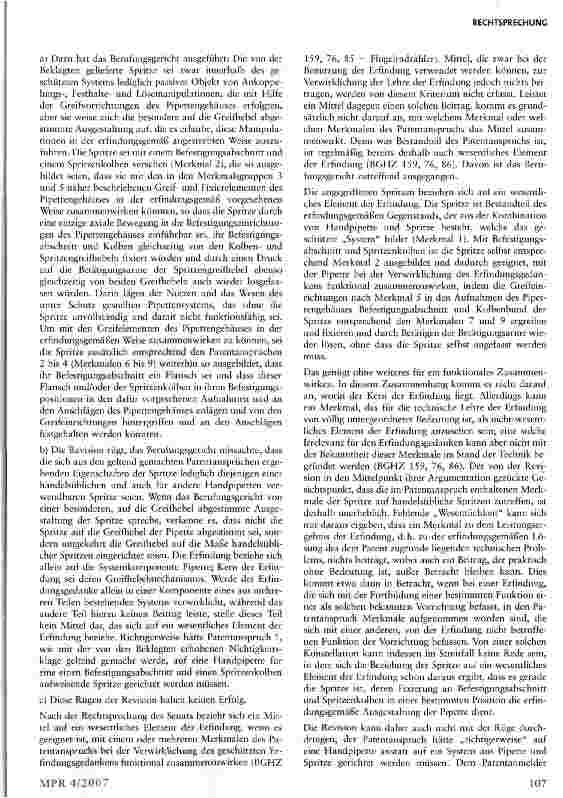 Vorschauseite 3: Pipettensystem: (nicht-)wesentliches Element der Erfindung i. S. d. §10 PatG