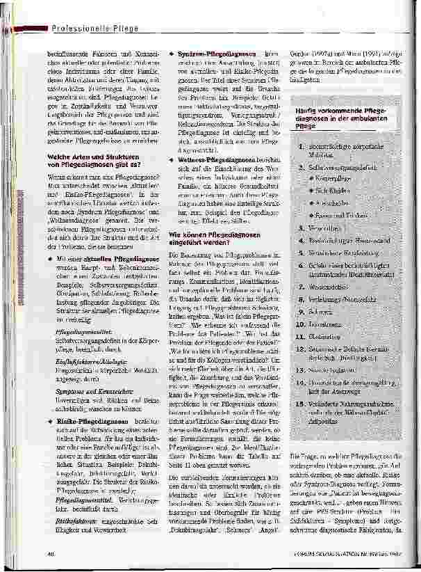 Vorschauseite 3: Pflegediagnosen - die Verbindung von Forschung und Praxis Informationen zu einem Instrument, dem der Ruf vorausgeht, überschätzt zu werden