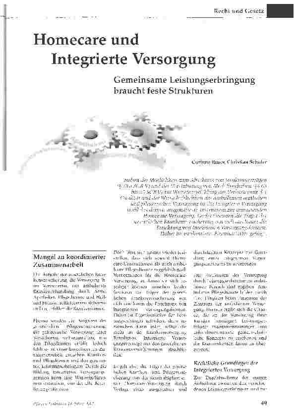 Vorschauseite 1: Homecare und Integrierte Versorgung