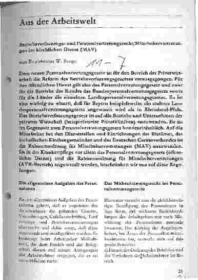 Vorschauseite 1: Betriebsverfassungsund Personalvertretungsrecht im kirchlichen Dienst