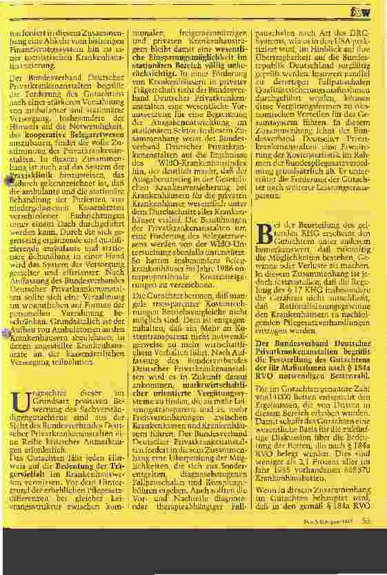 Vorschauseite 2: Stellungsnahme zum Gutachten des Sachverständigenrates für die Konzertierte Aktion im Gesundheitswesen Jahresgutachten 1987