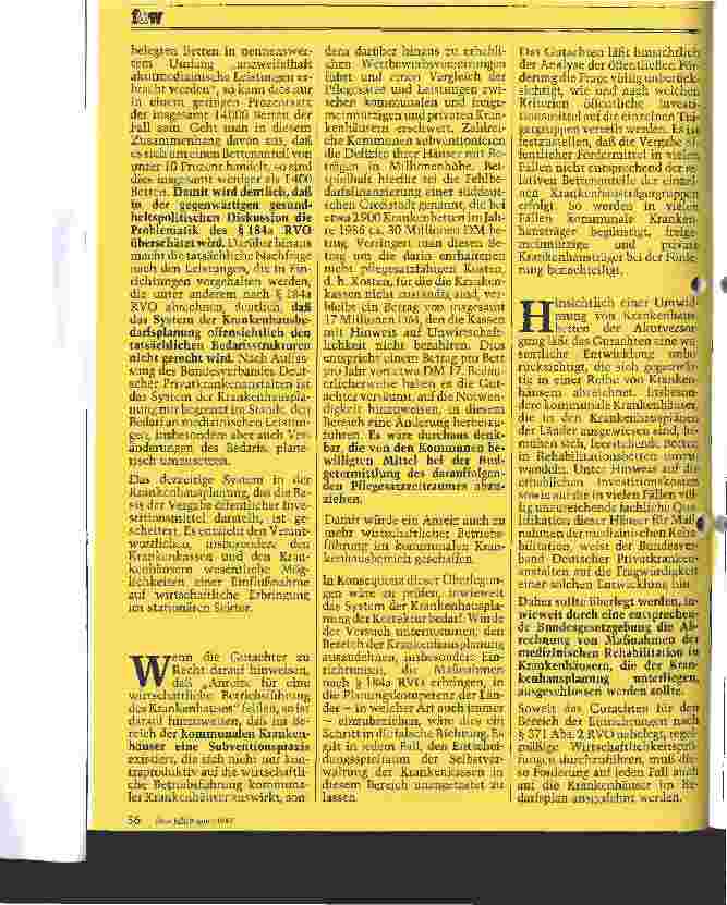 Vorschauseite 3: Stellungsnahme zum Gutachten des Sachverständigenrates für die Konzertierte Aktion im Gesundheitswesen Jahresgutachten 1987