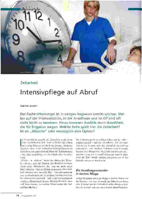 Vorschauseite 1: Zeitarbeit - Intensivpflege auf Abruf