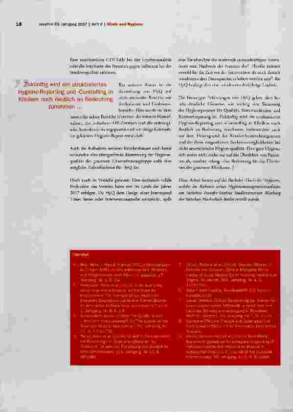 Vorschauseite 5: Verbesserung der Hygienequalität durch ein kennzahlbasiertes Hygiene-Reporting-System