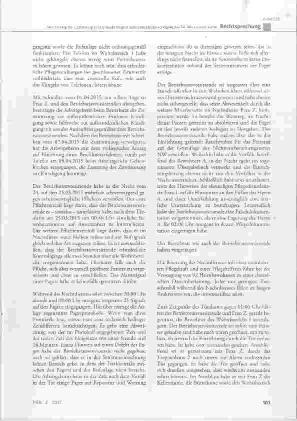 Vorschauseite 4: Zur Ersetzung der Zustimmung zu einer beabsichtigten außerordentlichen Kündigung des Betriebsratsvorsitzenden