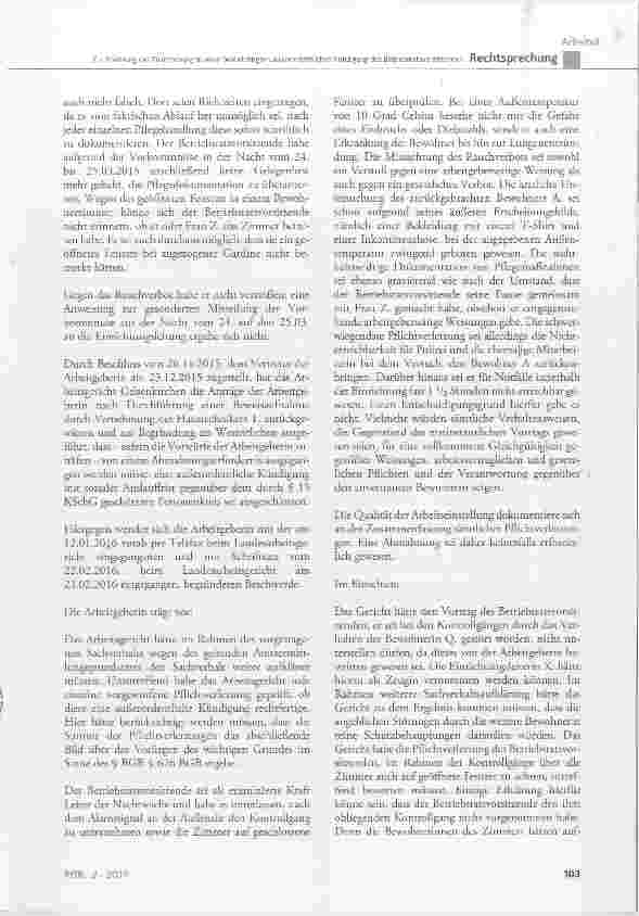 Vorschauseite 6: Zur Ersetzung der Zustimmung zu einer beabsichtigten außerordentlichen Kündigung des Betriebsratsvorsitzenden