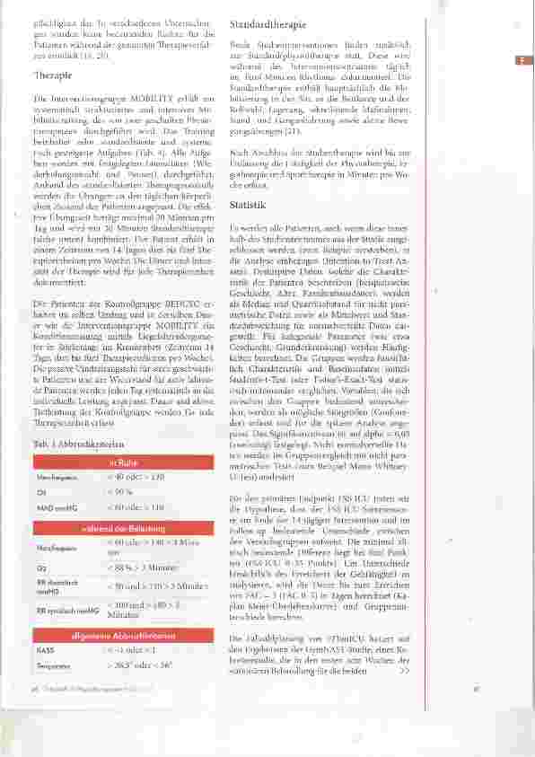 Vorschauseite 4: Fitnessund Mobilitätstraining bei Patienten mit auf Intensivstation erworbenem Schwächesyndrom (FITonICU)