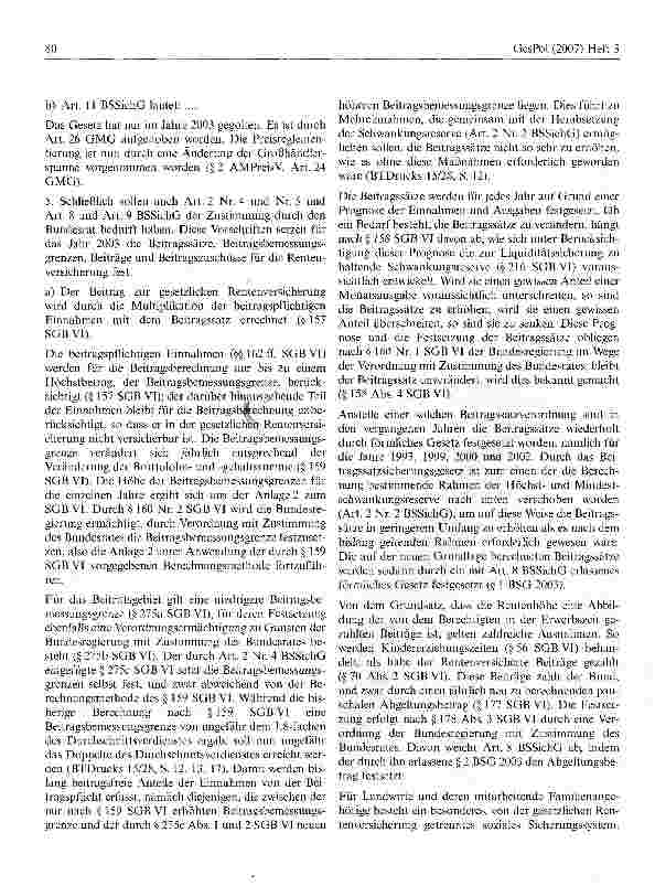 Vorschauseite 5: Beitragssatzsicherungsgesetz mit dem Grundgesetz vereinbar