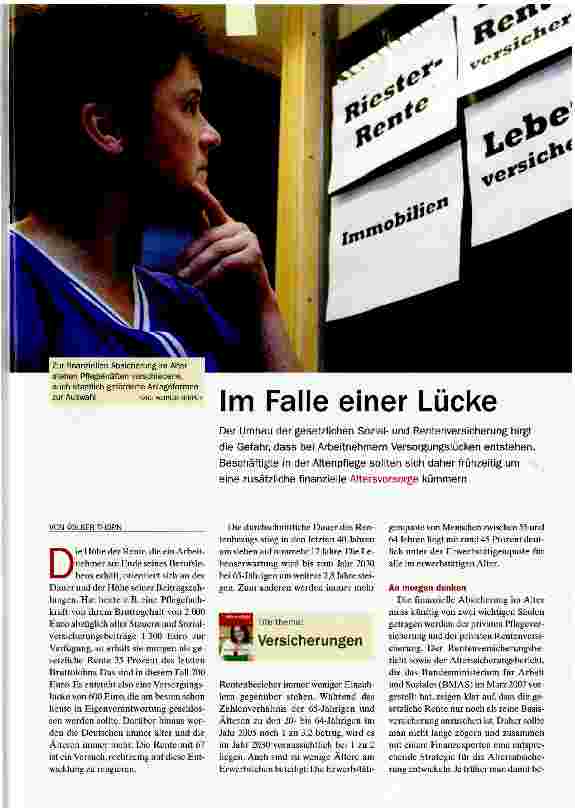 Vorschauseite 1: Im Falle einer Lücke