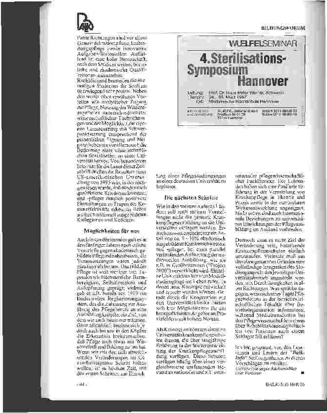 Vorschauseite 6: Studiengang Pflege Pflegeausbildung an einer deutschen Universität?