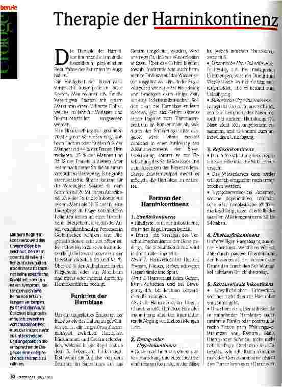 Vorschauseite 1: Therapie der Harninkontinenz