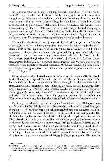 Vorschauseite 4: Die Lehrerbildung in der Pflege im Zeichen von Bologna