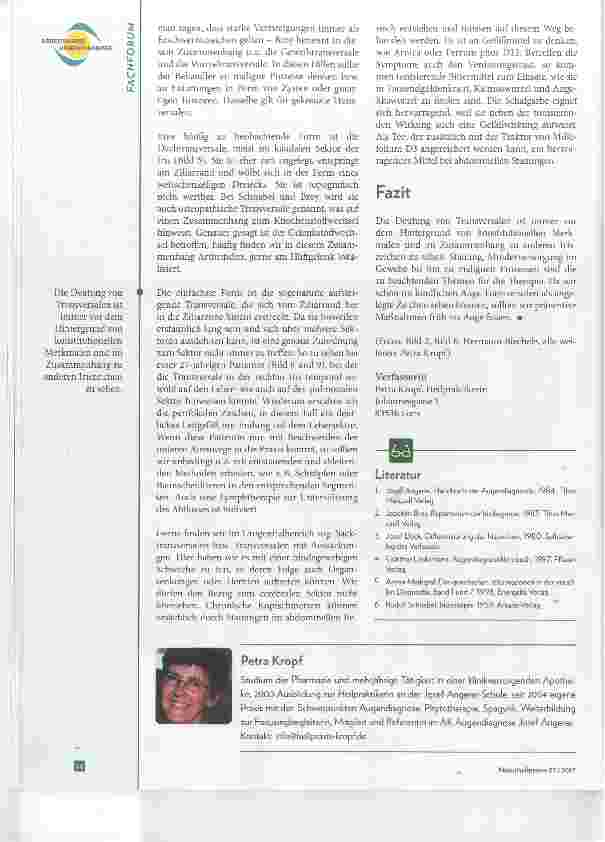Vorschauseite 4: Kreuz und quer Transversalen in der Iris und ihre Bedeutung