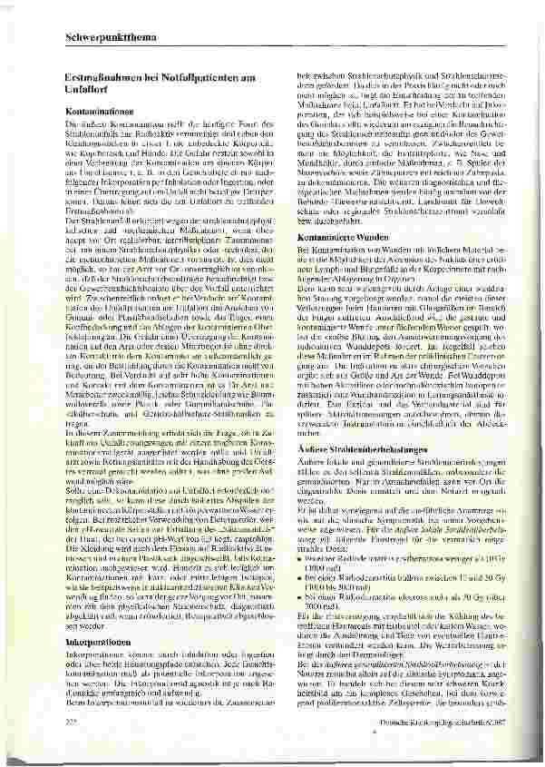 Vorschauseite 2: Präklinische Diagnostik und Erstversorgung bei Strahlenunfällen