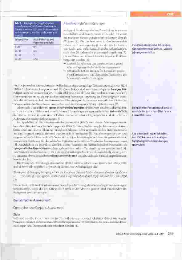 Vorschauseite 3: Geriatrisches Assessment bei Patienten mit hämatologischen Neoplastien