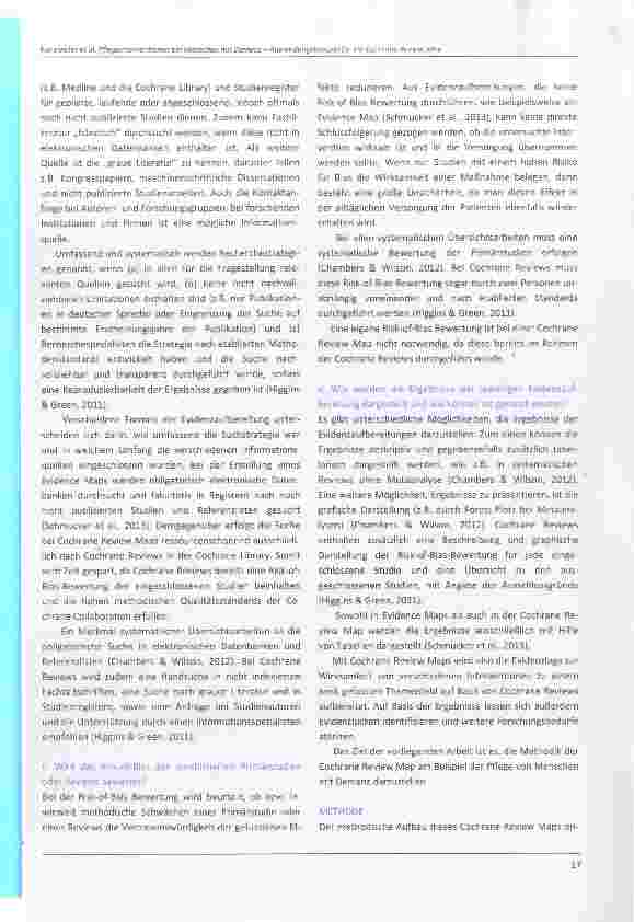 Vorschauseite 3: Pflegeinterventionen bei Menschen mit Demenz-Anwendungsbeispiel für ein Cochrane Review Map