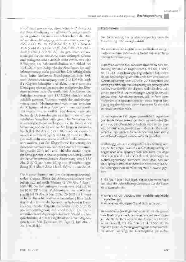 Vorschauseite 4: Sperrzeit nach Abschluss eines Aufhebungsvertrags
