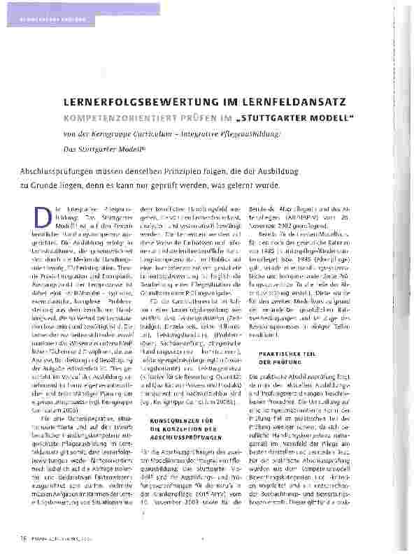 Vorschauseite 1: LERNERFOLGSBEWERTUNG IM LERNFELDANSATZ