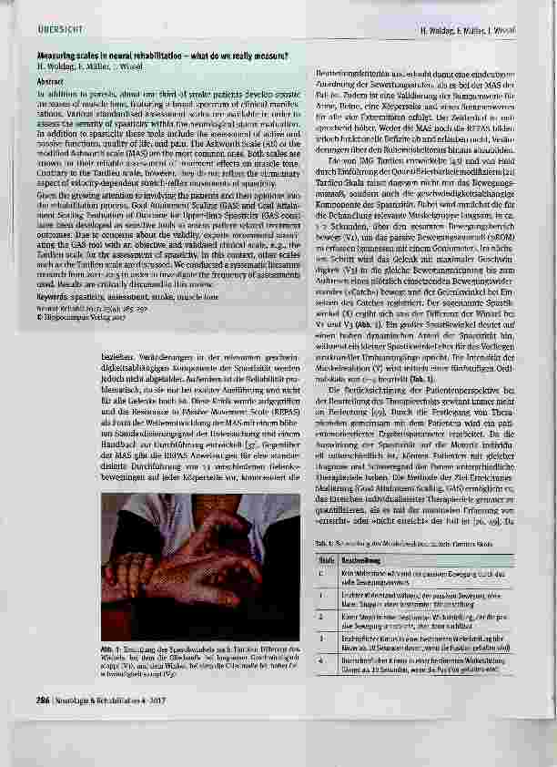 Vorschauseite 2: Messskalen in der Neurorehabilitation Was messen wir wirklich?