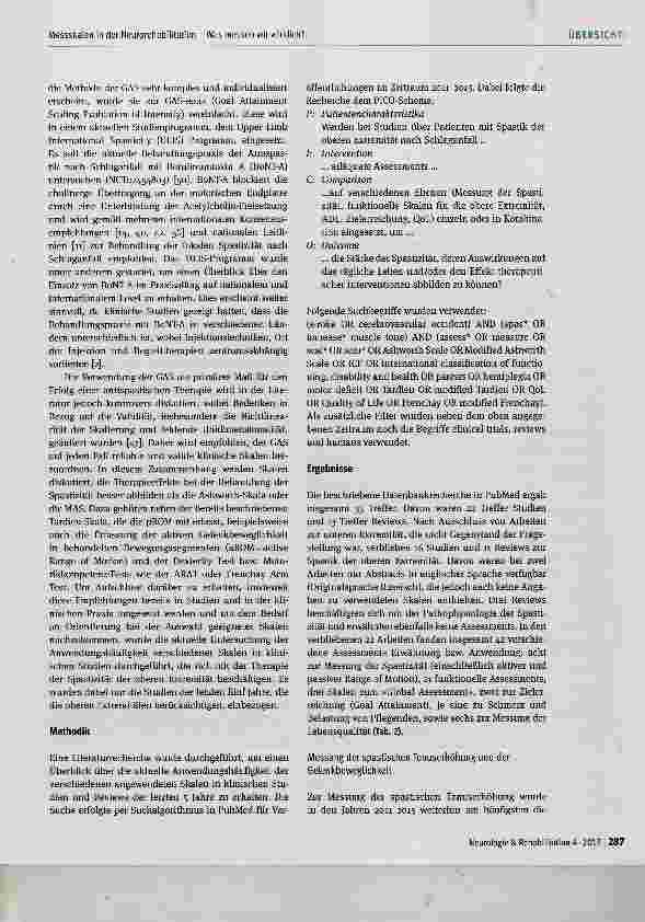Vorschauseite 3: Messskalen in der Neurorehabilitation Was messen wir wirklich?