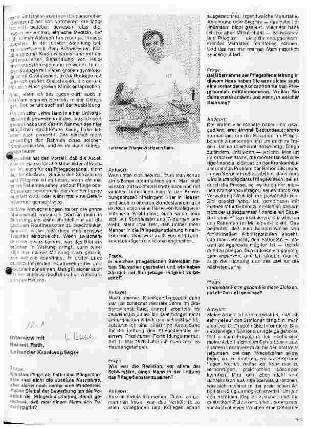 Vorschauseite 1: Das Kreiskrankenhaus Main-taunus in Bad Soden Interview mit Helmut Rath, Leitender Krankenpfleger